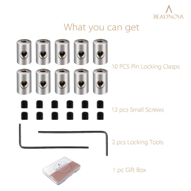 BEADNOVA Pin Locking Backs Pin Locks Backs Locking Pinbacking Pinback Clasp for Insignia Name Tag Landyards Badge (10pcs, Allen Wrench Included) - Image 2